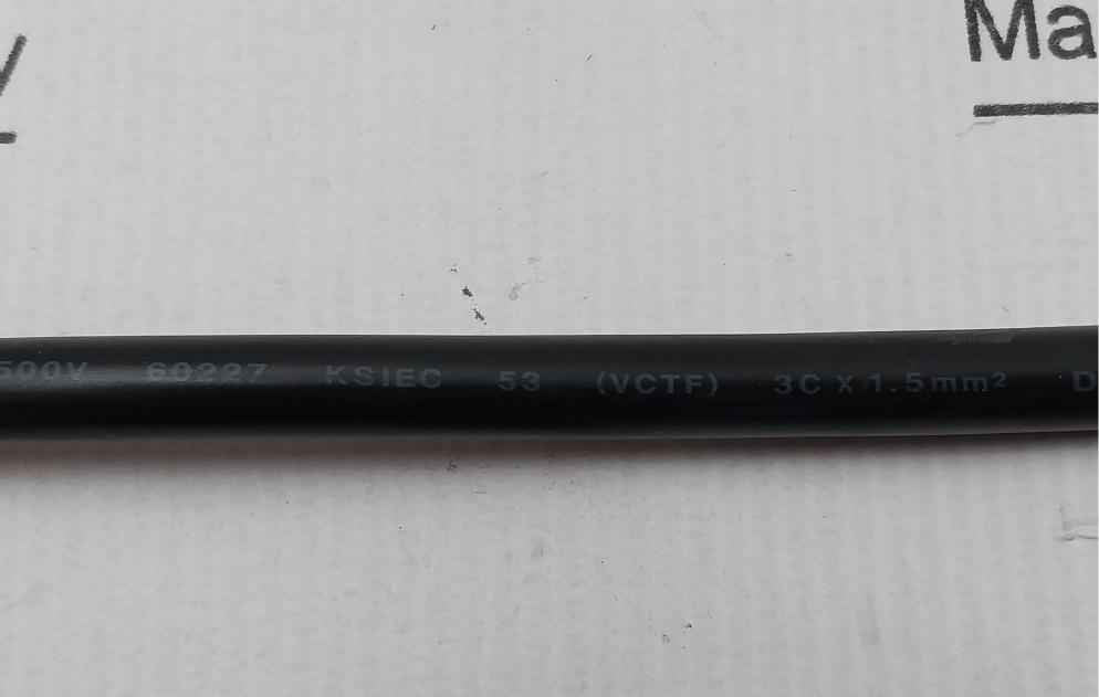 Ks C Iec 60227-5 Sensor Cable Iec 300/500V 1.5 Meter