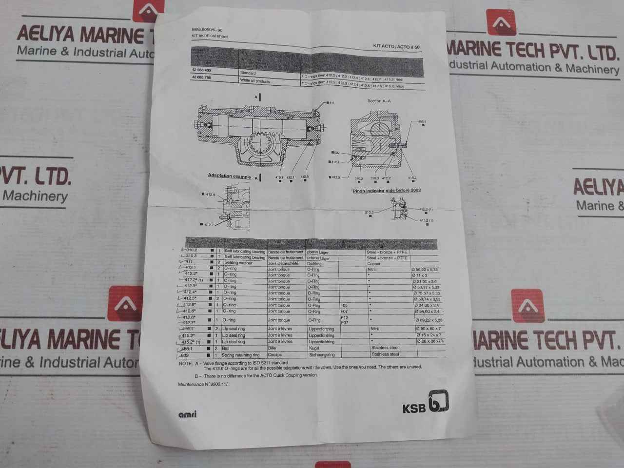 Ksb 42 088 435 O-ring Spare Part Kit 58,74 X 3,53 Mm