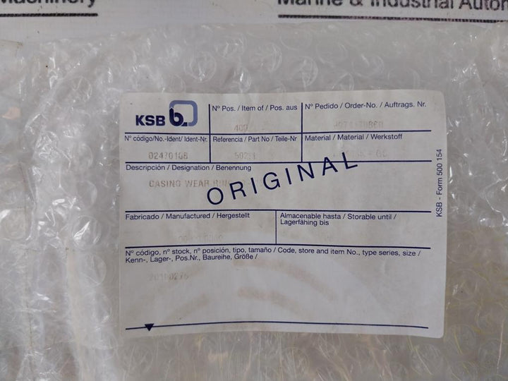 Ksb Casing Wear Ring 02470108