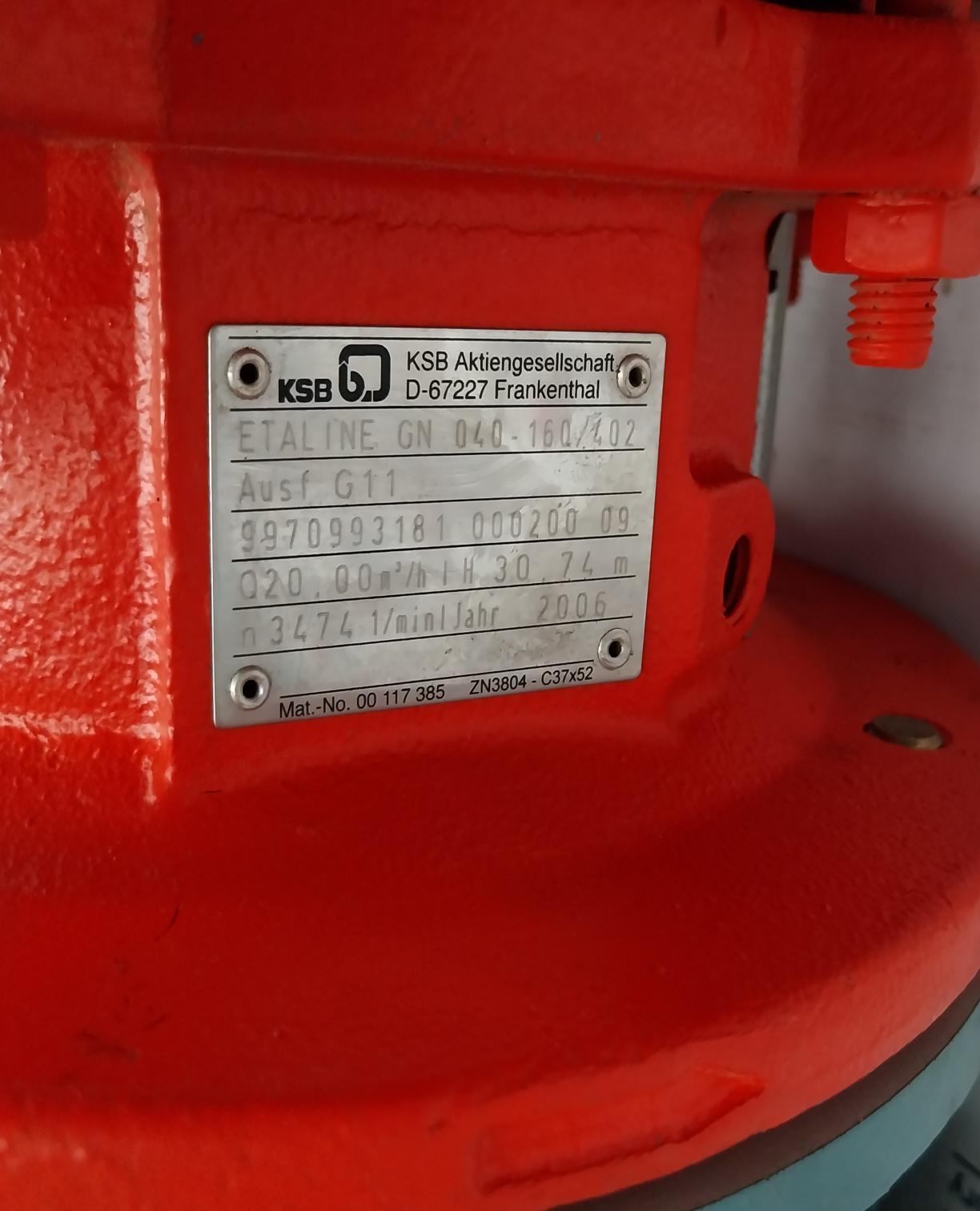 Ksb Etaline-gn 040-160/402Single-stage Volute Casing Pump W/ Motor Ip55