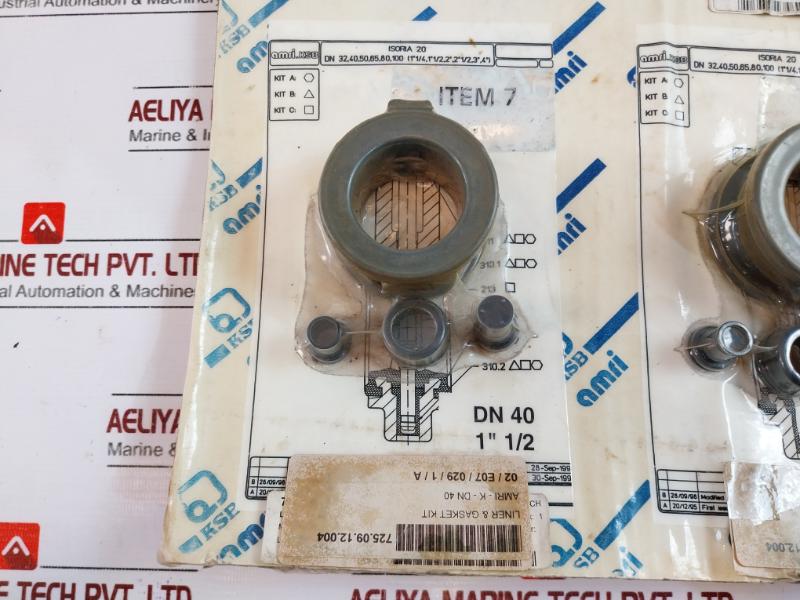 Ksb Ft-a7-023-b Liner And Gasket Kit For Butterfly Valve Amri Dn 40 Isoria 20