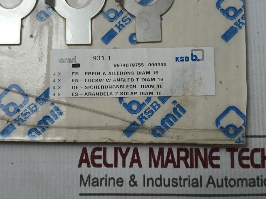 Ksb 9974879755 Washer 4 X En-lockw W Angled T Diam 14