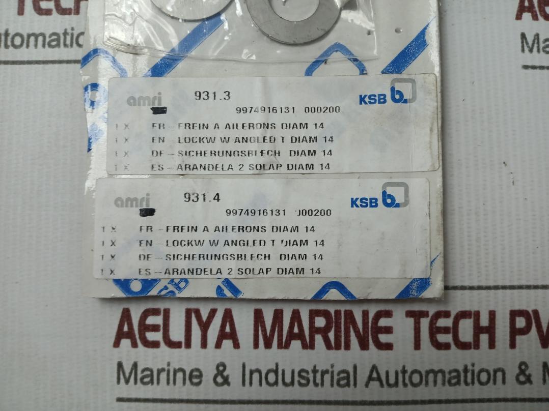 Ksb 9974916131 En Lock Washer With Angled T Diam 14