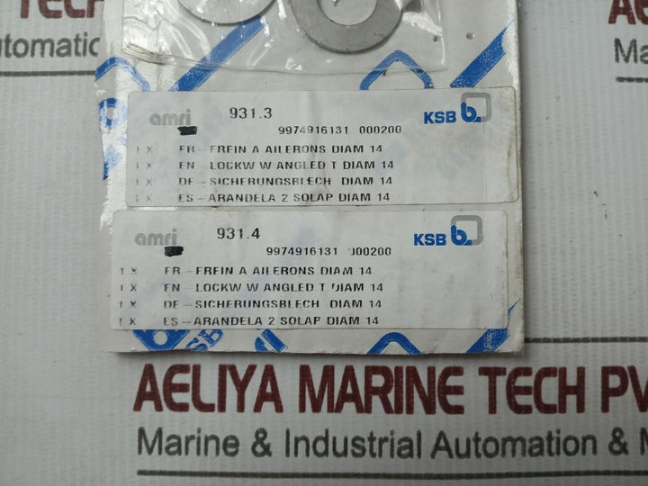 Ksb 9974916131 En Lock Washer With Angled T Diam 14
