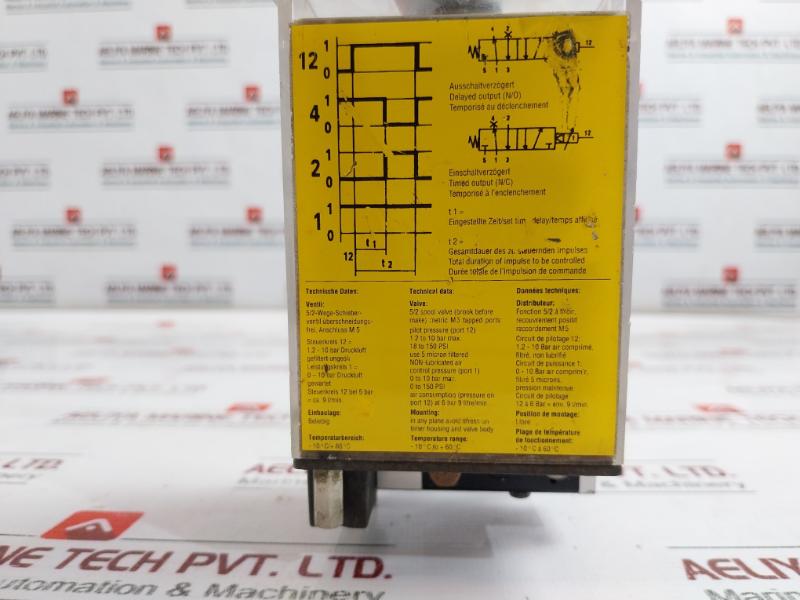 Kuhnke 54.022 Panel Mounted Pneumatic Timer 3-100 S