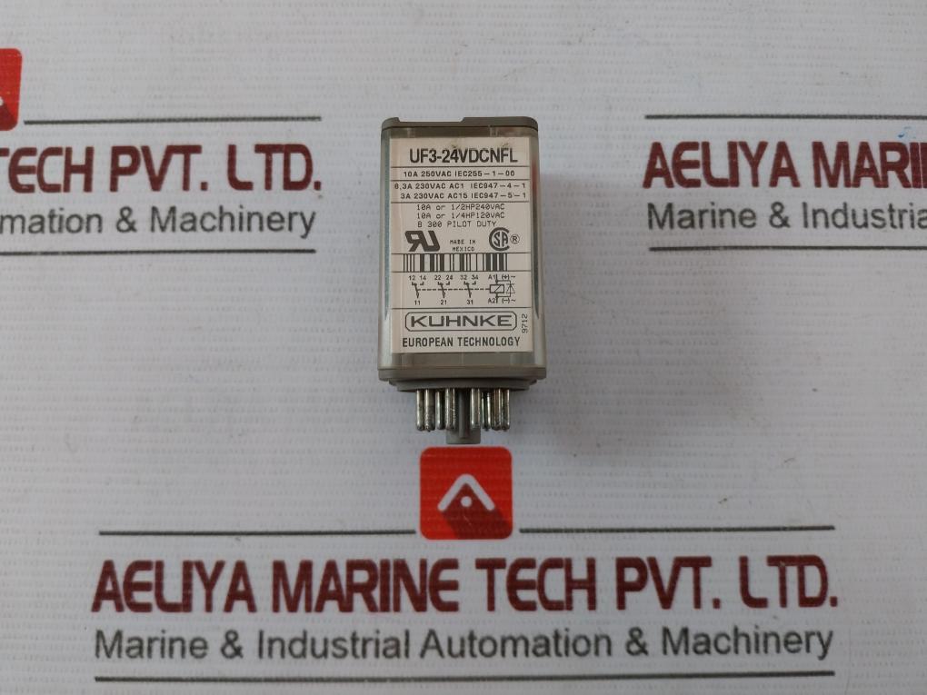 Kuhnke Uf3-24Vdcnfl Dcn Universal Relay 10A 250Vac Iec255-1-00 10A Or 1/2Hp