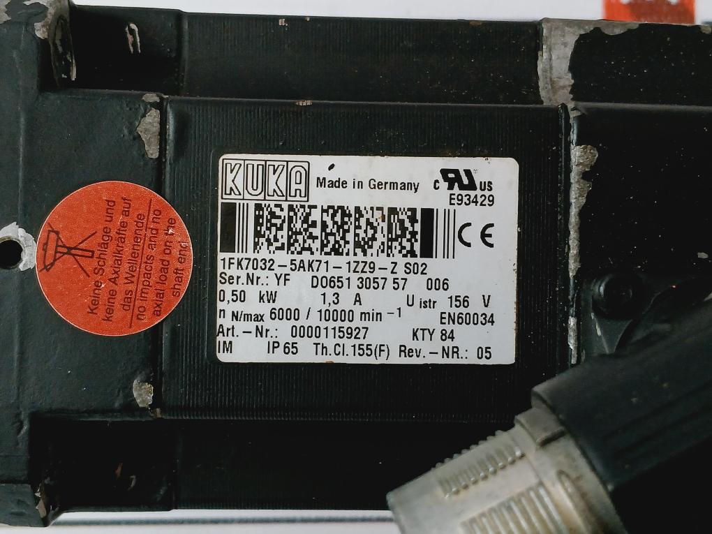 Kuka 1Fk7032-5Ak71-1Zz9-z S02 Servo Motor 0,50Kw 1,3A