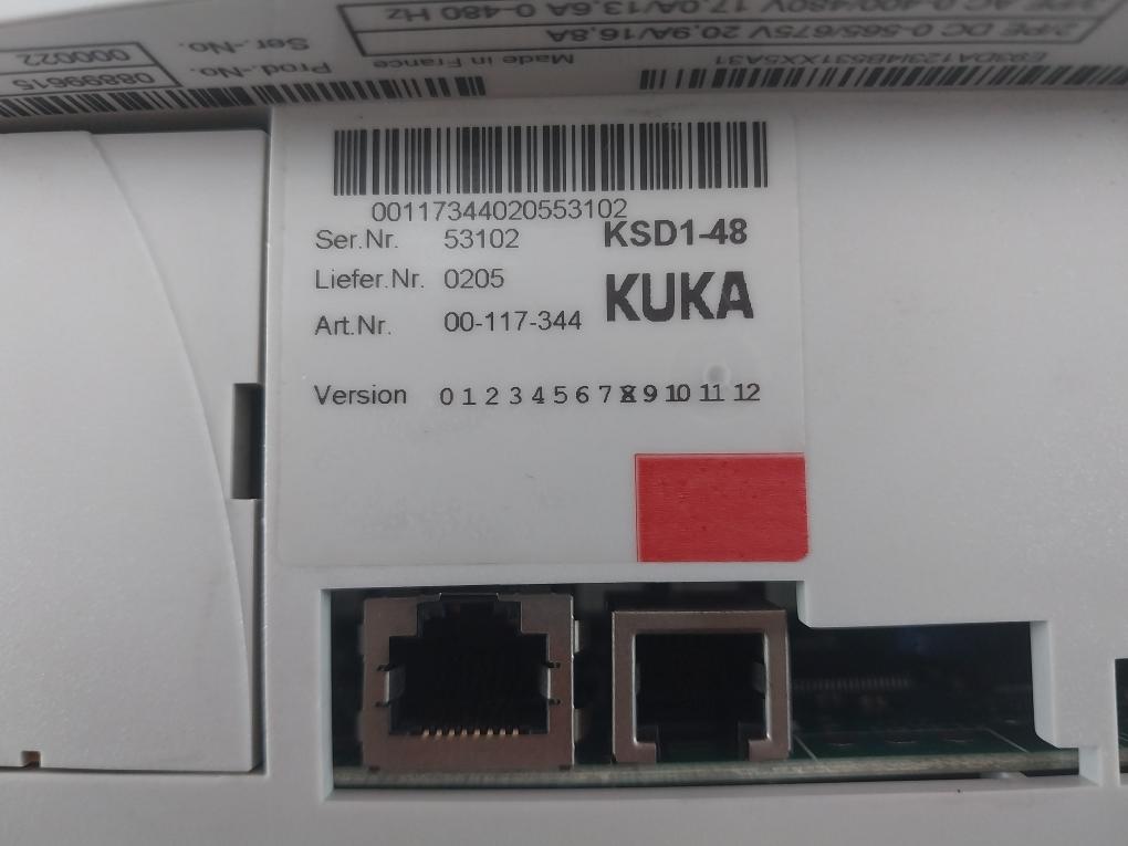 Kuka Ksd1-48 Servo Drive E93Da123I4B531 00-117-344 (2/Pe Dc 0-565/675V)