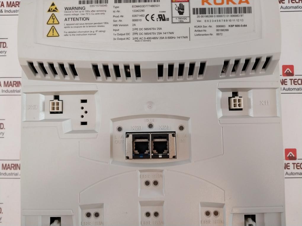 Kuka Ksp 600-3X64 Servo Drive Ecmas3D7774Be531, 565/675V 25A