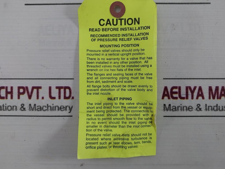 Kunkle 6010Dcm01Akm Safety Relief Valve 150Psig A012A B283 C485