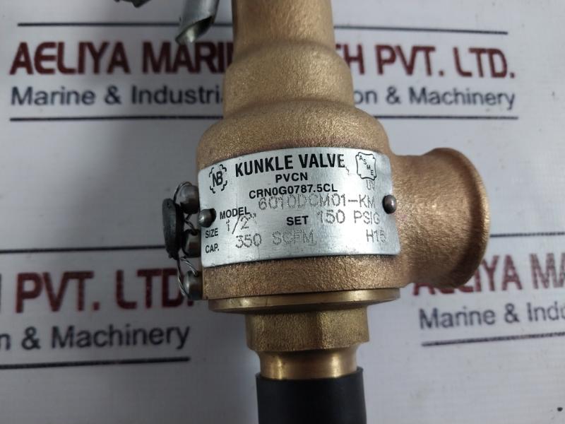 Kunkle 6010Dcm01-km 1/2" Asme Safety Relief Valve 150 Psig 350 Scfm