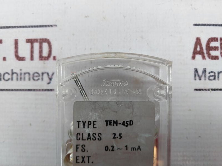 Kuwano Tem-45D Type 2.5 Current Meter Edge Wise Ampere 0.2-1 Ma