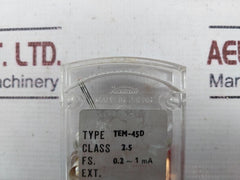 Kuwano Tem-45D Type 2.5 Current Meter Edge Wise Ampere 0.2-1 Ma
