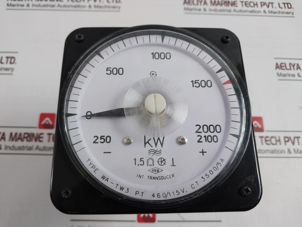 Kyongbo Electric Wa-tw3 Analog Panel Wattmeter 460/115V 50/60Hz 3500/5A Np-3W