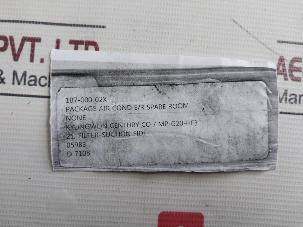 Kyungwon Mp-g20-hf3 Filter Suction Side For Package Air Cond E/R Spare Room