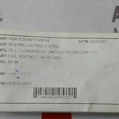 L-3 Communications Westwood C8 Blr.02419 Solenoid Valve Coil 24 Vdc