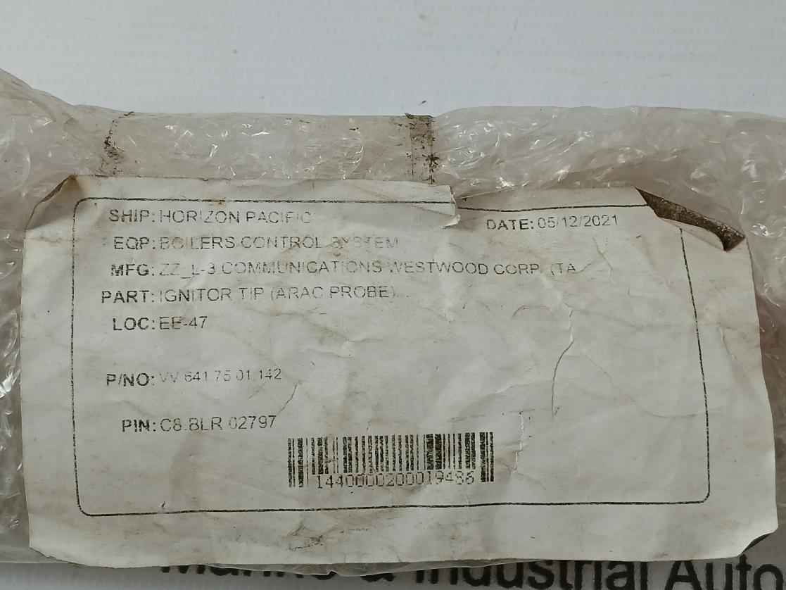 L-3 Communications Westwood Vv.641.76.01.142 Arac Probe Boiler Ignitor Tip