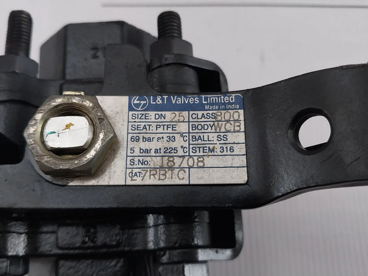 L&T L7Rbtc Bore Ball Valve Dn25 Class: 800