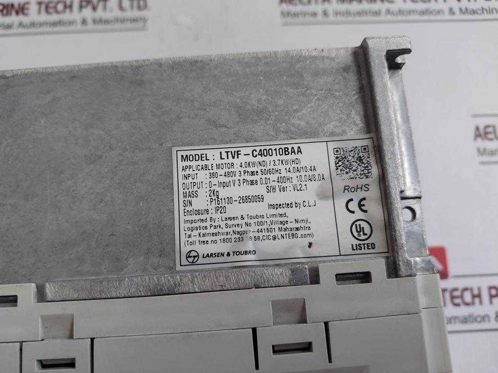 L&T Cx2000 Variable Frequency Drive Ltvf-c40010Baa 24V Dc