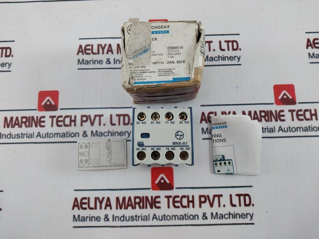 L&T Mnx-a1 Add-on Auxiliary Contact Block 415V 10A