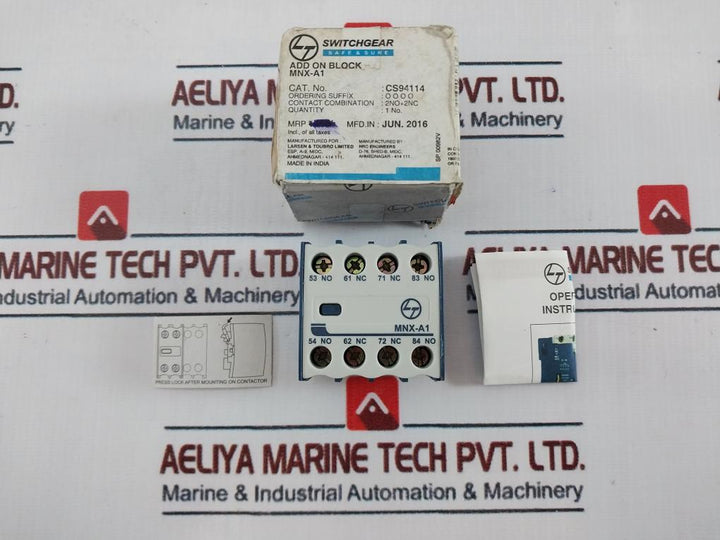 L&T Mnx-a1 Add-on Auxiliary Contact Block 4 Pole 415V 10A