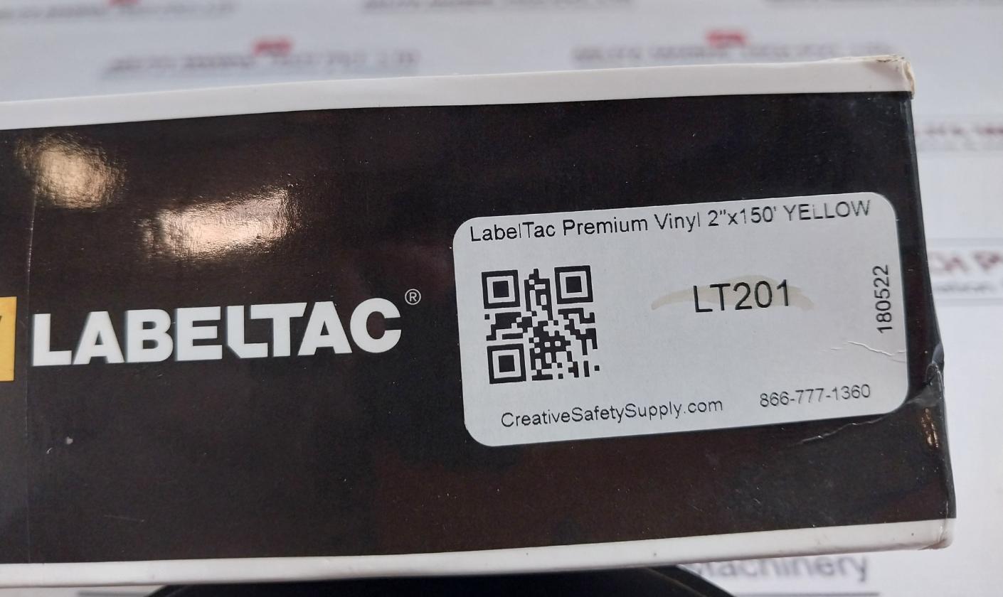 Labeltac Lt201 Yellow Vinyl Label Tape 2"X15'