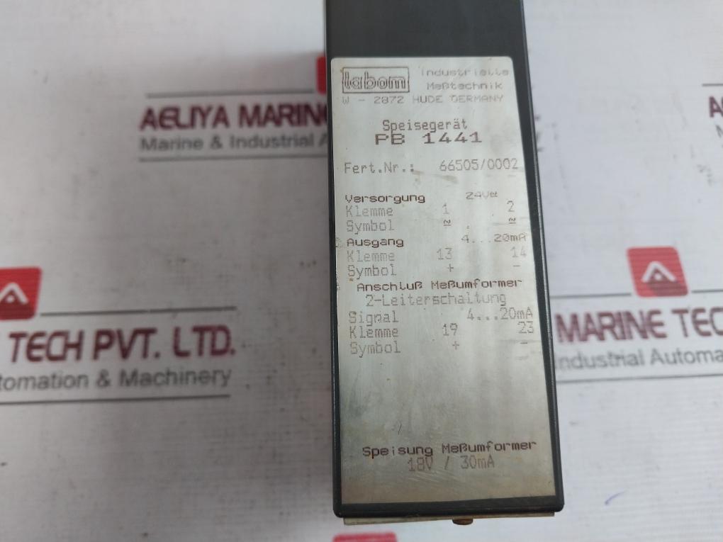 Labom Pb 1441 Power Supply 24V Dc 4–20 Ma 66505/0002 18V/30Ma