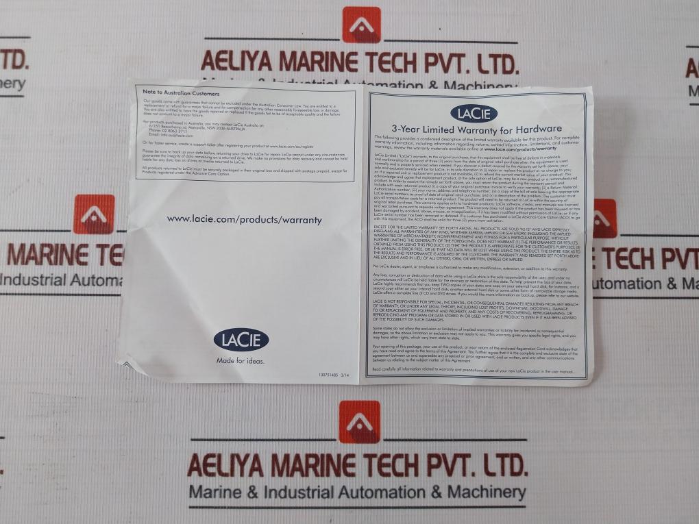 Lacie D2 Quadra V3C External Hard Drive 12Vdc-2A Fw800 Is 13252 R-41008427