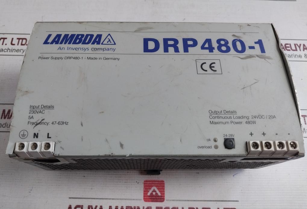 Lambda Drp480-1 Power Supply 230Vac 24-28V El-286.951.20-01 B 5A