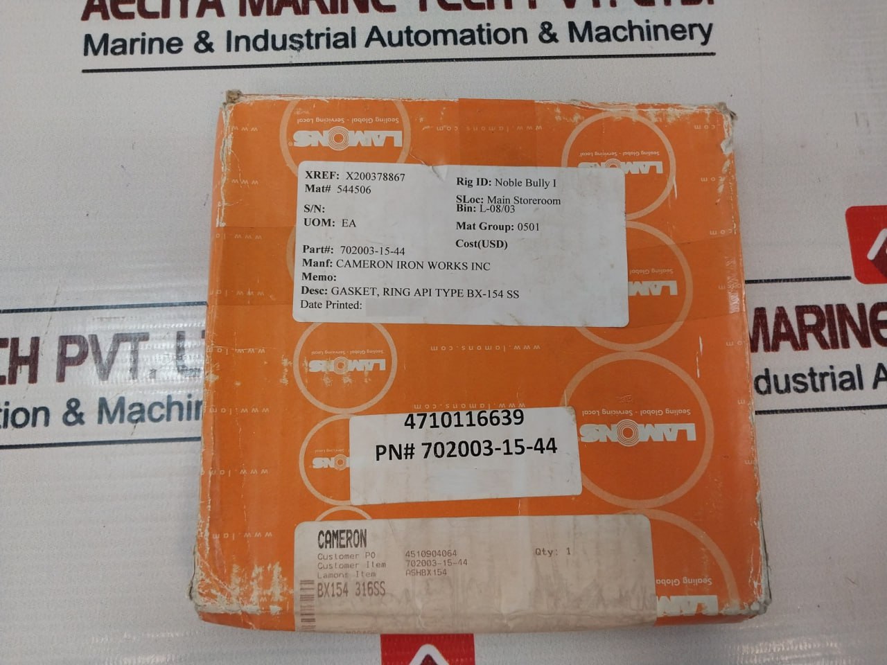 Lamons 702003-15-44 Gasket Ring Bx-154 Ss 6A S316-4