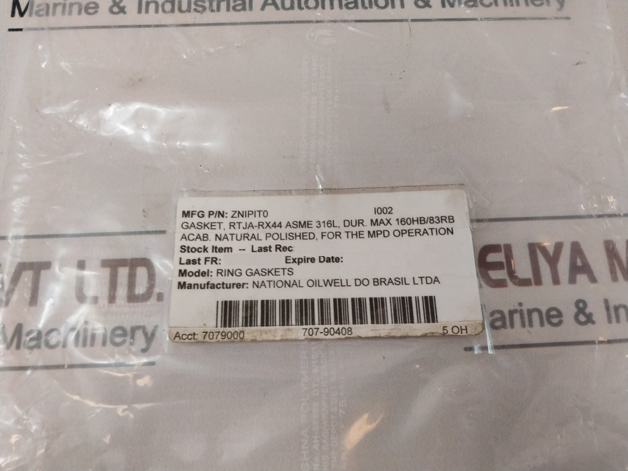 Lamons Asme B16.20 Gasket Ring Znipit0, 160Hb/83Rb Acab. Natural Polished