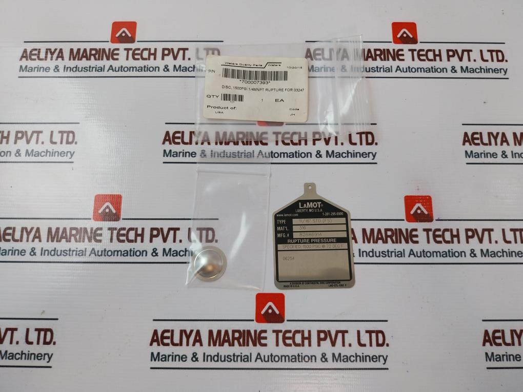 Lamot 11/16” Std (Fs) Rupture Disc 1500Psi