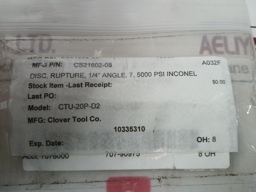 Lot Of 4X Lamot 1/4” Std (Aa) Rupture Pressure Disk 1/4