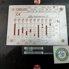 Landis & Gyr Burner Control 220-240 V Part No: Lae1