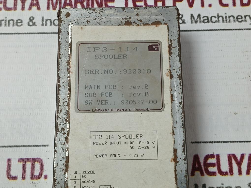 Lanng & Stelman Ip2-114 Spooler Pcb Module Ac 15-28V Rev.B 4Aac U3