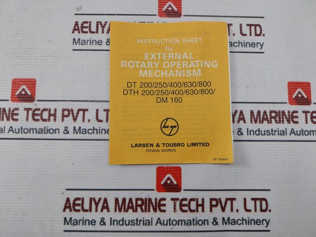 Larsen & Toubro DTH 250/400/630/800 External Rotary Mechanism