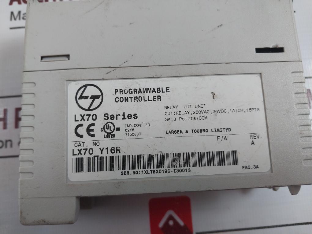 Larsen & Toubro Lx70 Y16R Programmable Controller Dc 24V E150833