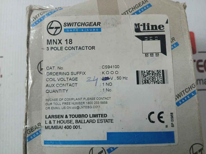 Larsen & Toubro Mnx 18 M-line Switchgear 3 Pole Power Contactor