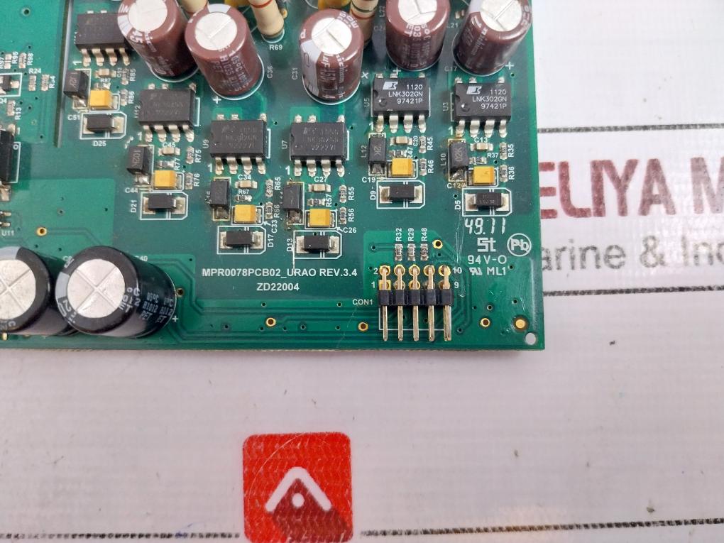 Larsen & Toubro Zd22004 Printed Circuit Board Card Mpr0078Pcb02_Urao Rev 3.4