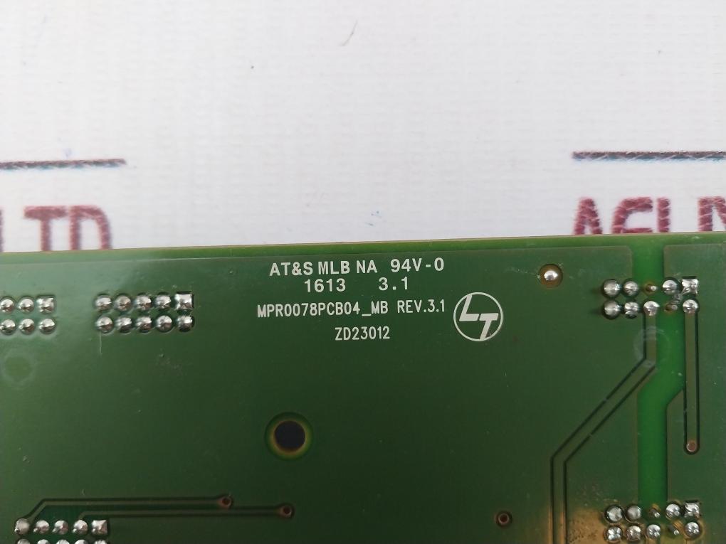 Larsen & Toubro Zd23012 Printed Circuit Board Assembly Rev. 3.1 Mpr0078Pcb04_Mb