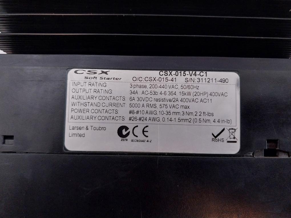 Larsen & Turbo Csx-015-v4-c1 Soft Starter 3 Phase, 200-440 Vac 50/60Hz