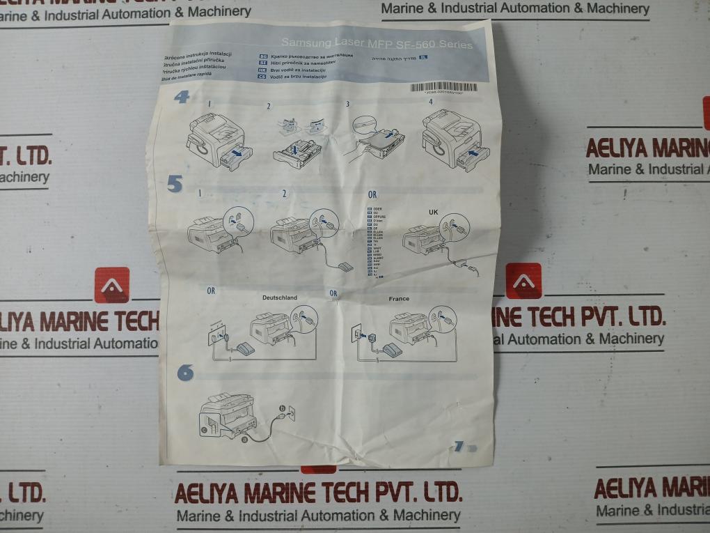 Laser Printer New Condition Part No: Sf-560R Samsung 50/60Hz Volts - Ac 220-240V Rev 00