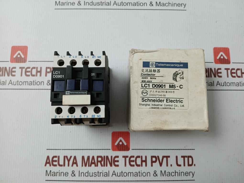 Lc1 D0901 M5-c Ac Contactor 50-60Hz Telemecanique
