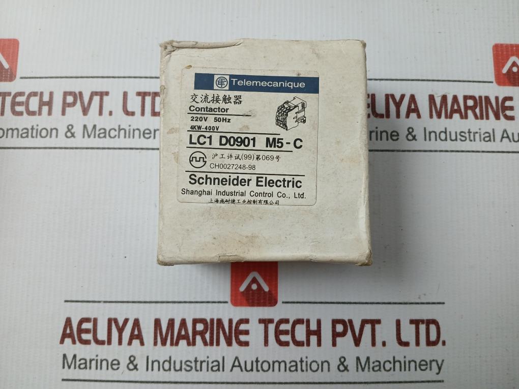 Lc1 D0901 M5-c Ac Contactor 50-60Hz Telemecanique