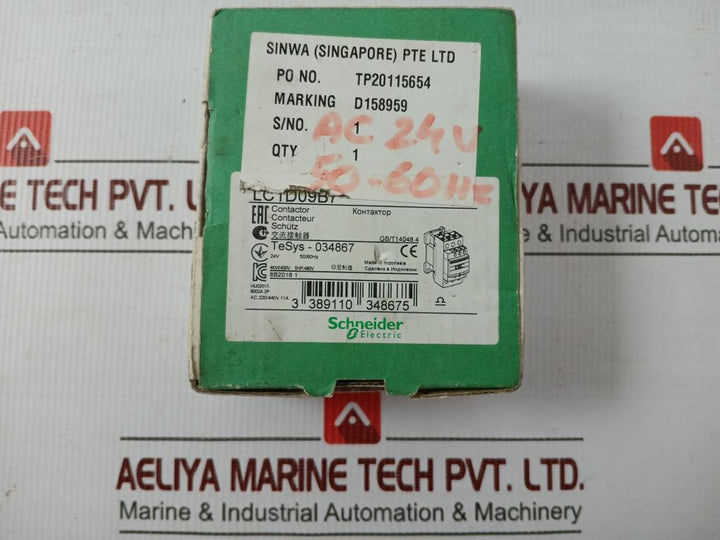 Lc1D09B7 Tesys D Contactor Schneider Electric Ac 220/240V 11A