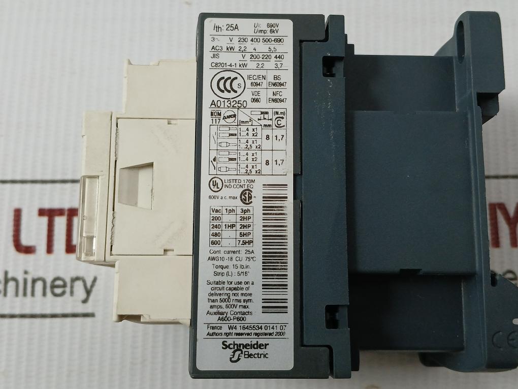 Lc1D09 Telemecanique 690V/25A Contactor