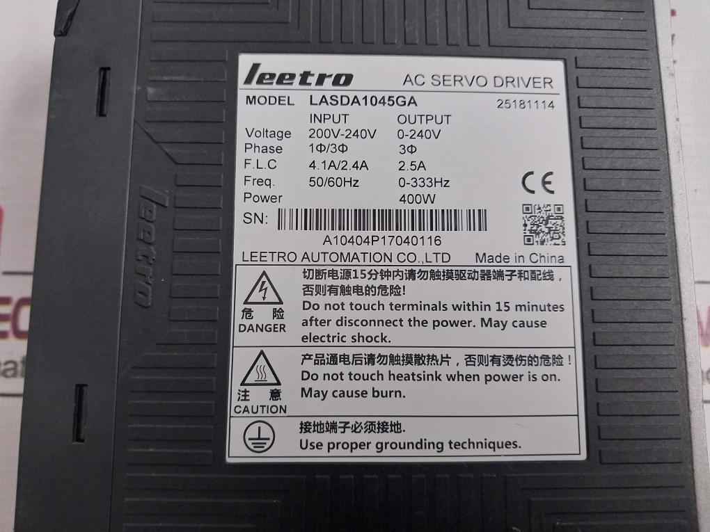 Leetro Lasda1045Ga Ac Servo Driver 200V-240V 50/60 Hz 0-333Hz