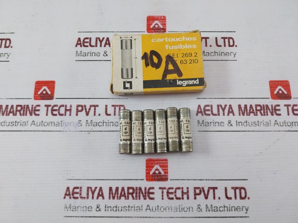 Legrand 133 10 Fuse Cartridge 10A 500V~ Cei 269-1 (1 Box = 6Pcs)