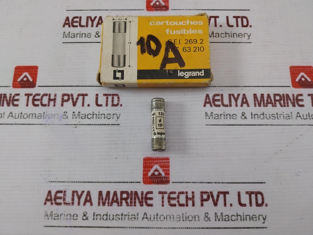 Legrand 133 10 Fuse Cartridge 10A 500V~ Cei 269-1 (1 Box = 6Pcs)