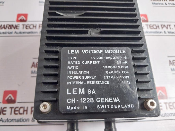 Lem Lv 200-aw/2/Sp6 Voltage Module 20Ma